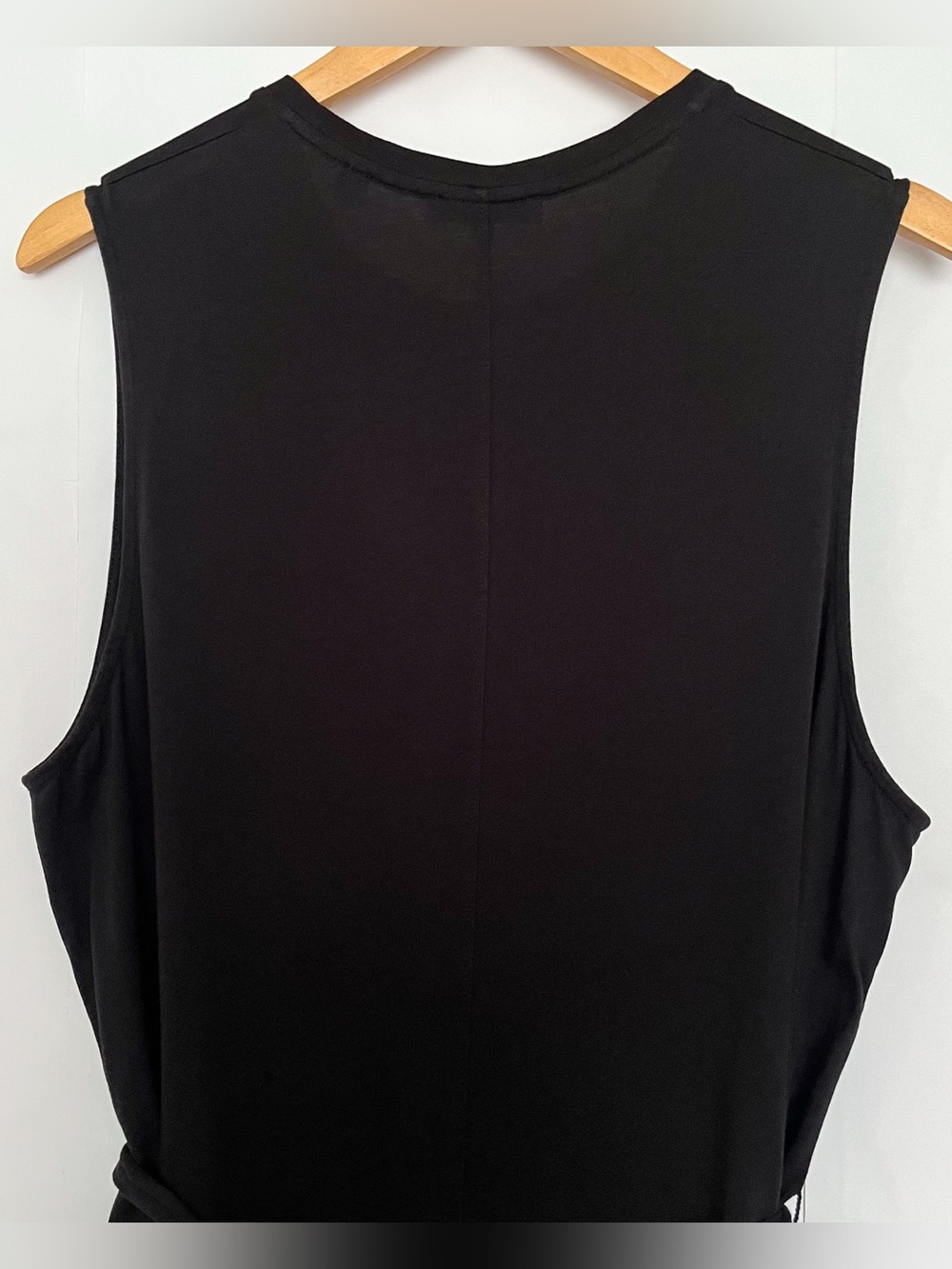 Vince Pima Cotton Maxi Dress Sleeveless Tie Waist Midi Sheer Women Size XL Black - Picture 9 of 16